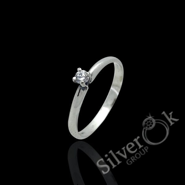 Витончена каблучка з фіанітом 10298 - Зображення 1