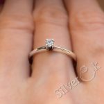 Витончена каблучка з фіанітом 10298 - Зображення 2