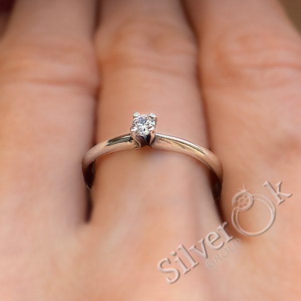 Витончена каблучка з фіанітом 10298 - Зображення 2