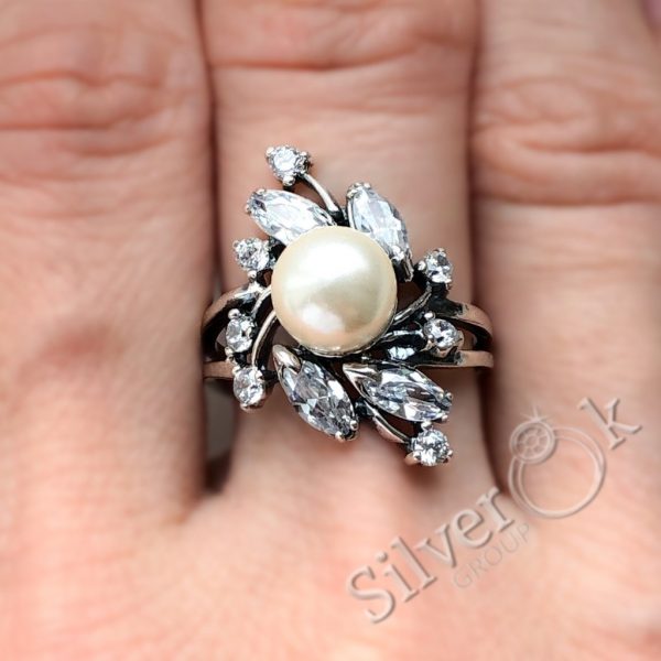 Каблучка з штучною перлиною 10392 - Зображення 2