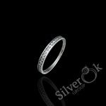 Вузька каблучка з доріжкою фіанітів 10395/2