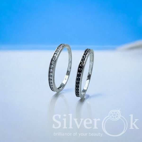 Вузька каблучка з доріжкою фіанітів 10395/2 - Зображення 2