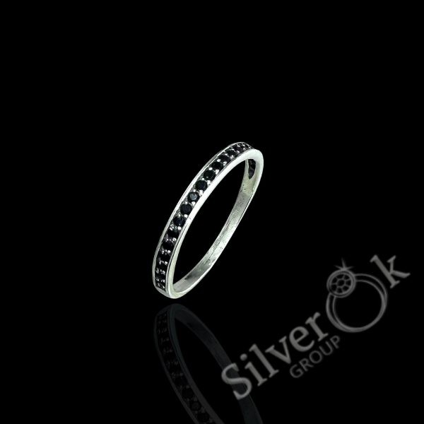 Вузька каблучка з доріжкою фіанітів 10395/2 - Зображення 4