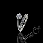 Ніжна каблучка з фіанітами 10429