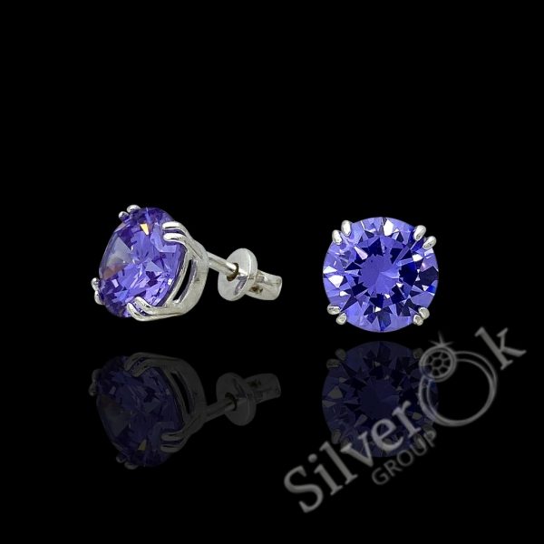 Сережки з великим фіанітом та закруткою 20422/3 - Зображення 4