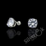 Сережки з великим фіанітом та закруткою 20422/3