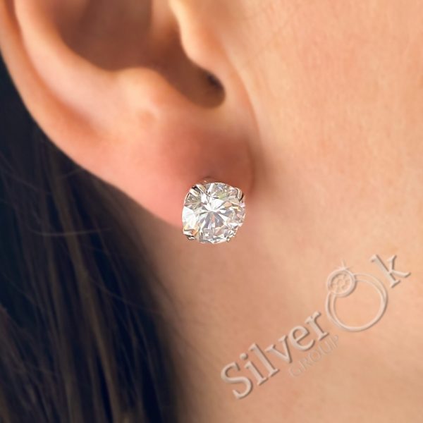 Сережки з великим фіанітом та закруткою 20422/3 - Зображення 3