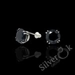 Сережки з великим фіанітом і силіконовою заглушкою 20422/99