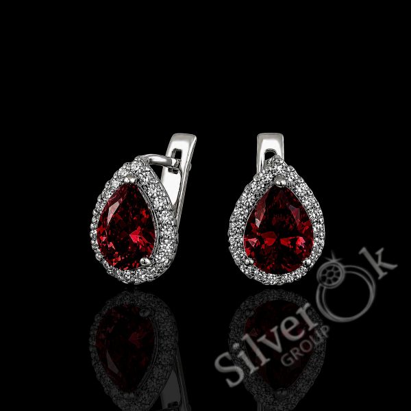 Сережки Краплі з фіанітами 22069/2 - Зображення 6