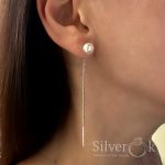 Сережки протяжки з Імітацією Перлів 23016/1 - Зображення 2