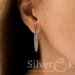 Сережки Скоби з доріжкою фіанітів 23018 - Зображення 3