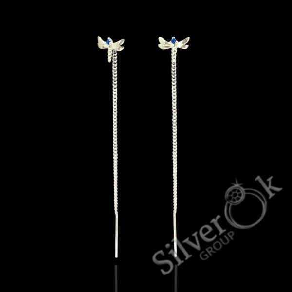 Сережки протяжки Бабки 23076 - Зображення 1