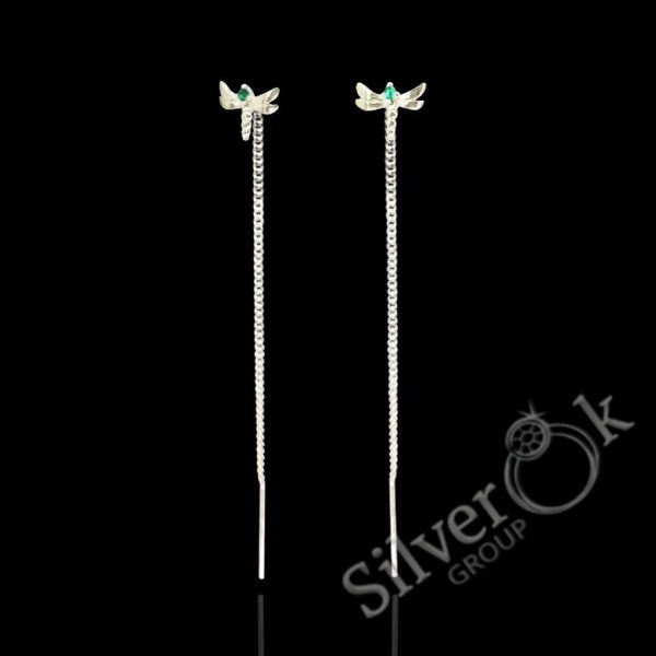 Сережки протяжки Бабки 23076 - Зображення 3