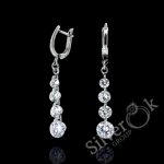 Сережки з фіанітами різного діаметру 24028