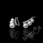 Сережки кафи з штучними перлами 24034