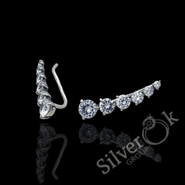 Сережки кафи з фіанітами 24052 - Зображення 1