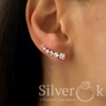 Сережки кафи з фіанітами 24052 - Зображення 2