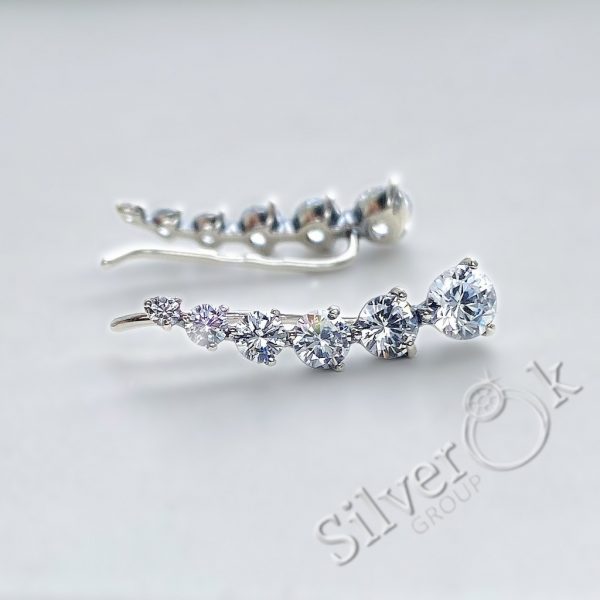 Сережки кафи з фіанітами 24052 - Зображення 3