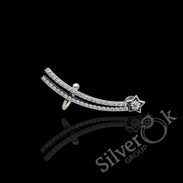 Моносережка з розсипом фіанітів 24093 - Зображення 1