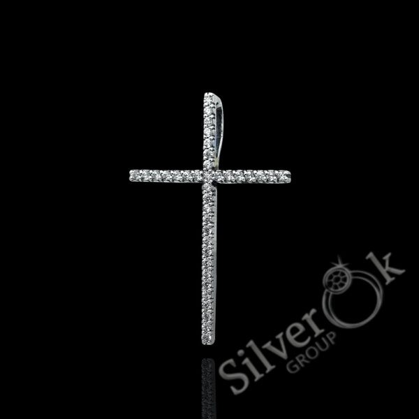 Витончений Хрестик всипаний фіанітами 35101 - Зображення 1