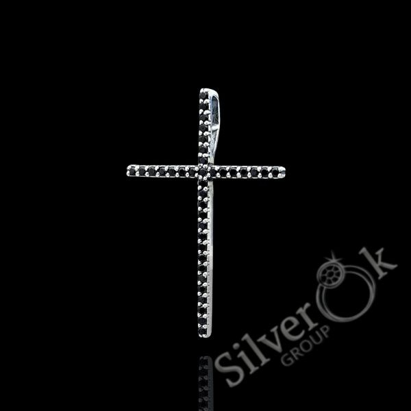 Витончений Хрестик всипаний фіанітами 35101 - Зображення 4