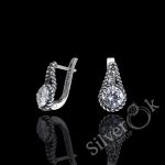 Рельєфні сережки з фіанітом 82095