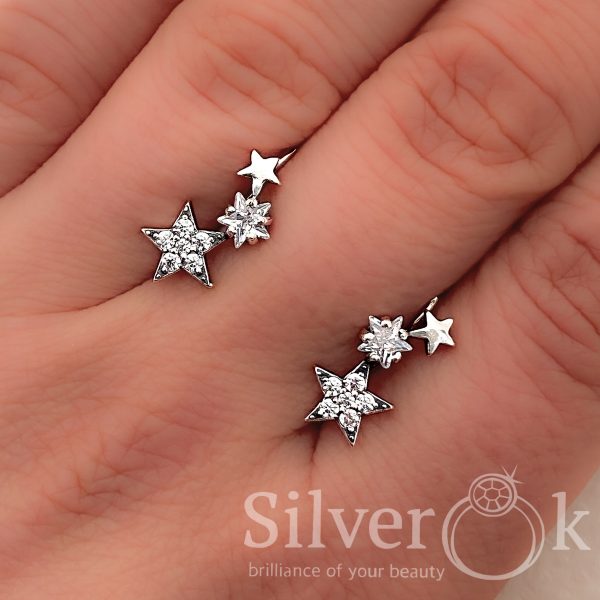 Сережки кафи Зірочки 24043 - Зображення 4