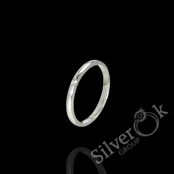 Вузька каблучка з фіанітом 11000/1 - Зображення 1