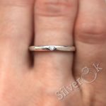 Вузька каблучка з фіанітом 11000/1 - Зображення 2