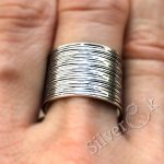 Фактурна розімкнута каблучка 12033 - Зображення 2