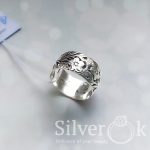 Широка каблучка з квітковим візерунком 13012 - Зображення 3