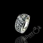 Класична каблучка з візерунками 14007