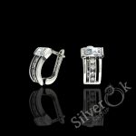 Класичні сережки з прямокутним фіанітом 20308