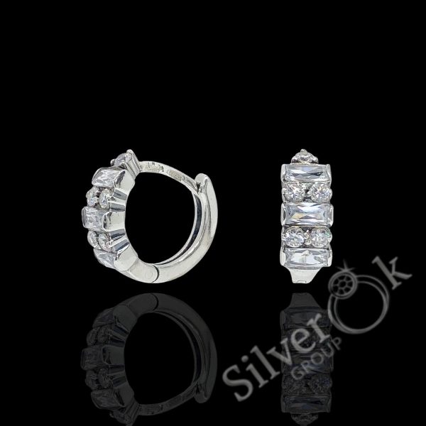 Сережки Конго з фіанітами різної форми 20485 - Зображення 1