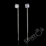 Сережки протяжки з фіанітом 23059/1