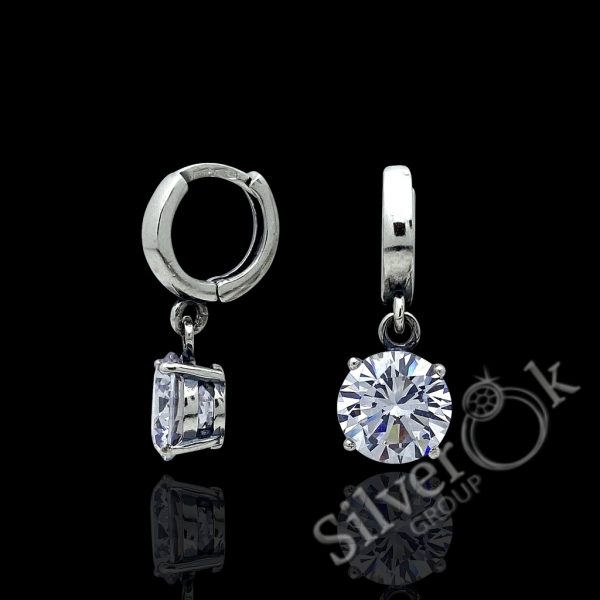 Сережки Конго з великим фіанітом 23153/2 - Зображення 1