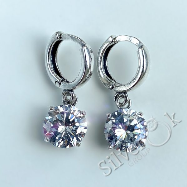 Сережки Конго з великим фіанітом 23153/2 - Зображення 7