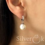 Сережки Конго з імітацією перлів 23153/3 - Зображення 2