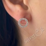 Круглі сережки з фіанітами 23283/1 - Зображення 2