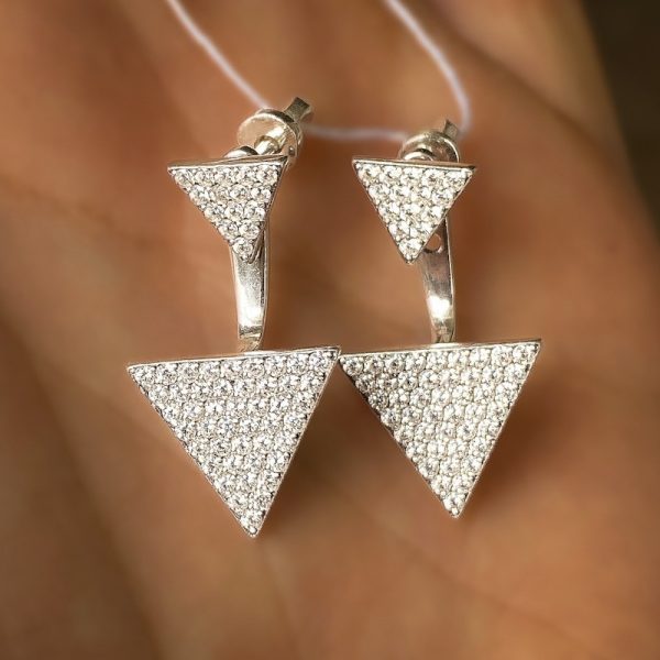 Сережки трансформери Трикутники 24080 - Зображення 3