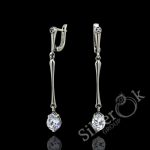 Сережки палички висюльки з фіанітами 24005/2