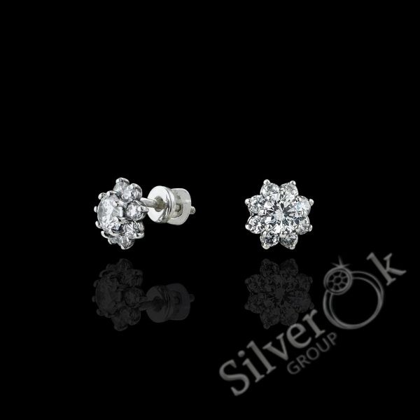 Сережки Квіточки з закруткою 24054 - Зображення 3