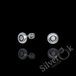 Круглі сережки з закруткою та фіанітом 24062