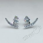 Сережки Джекети з фіанітами 24076 - Зображення 3