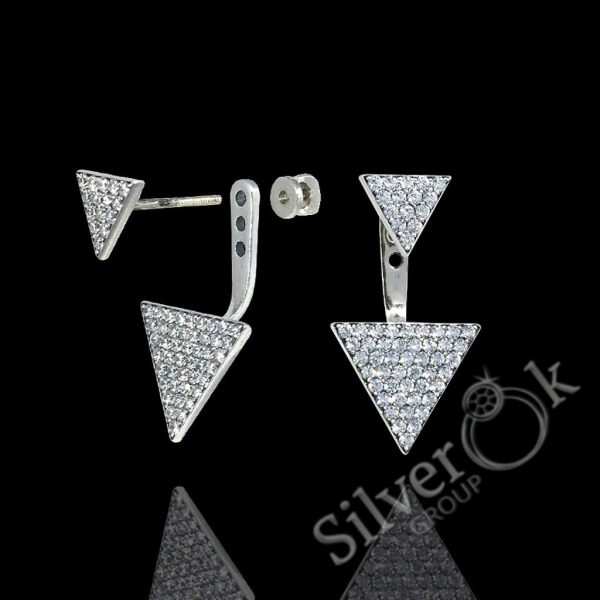 Сережки трансформери Трикутники 24080 - Зображення 1