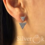 Сережки трансформери Трикутники 24080 - Зображення 2