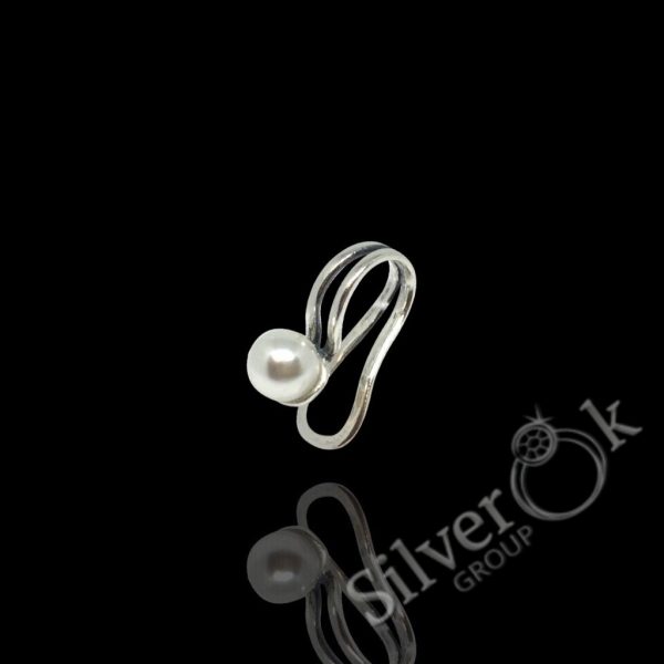 Сережка-кліпса з штучною перлиною 24083 - Зображення 1