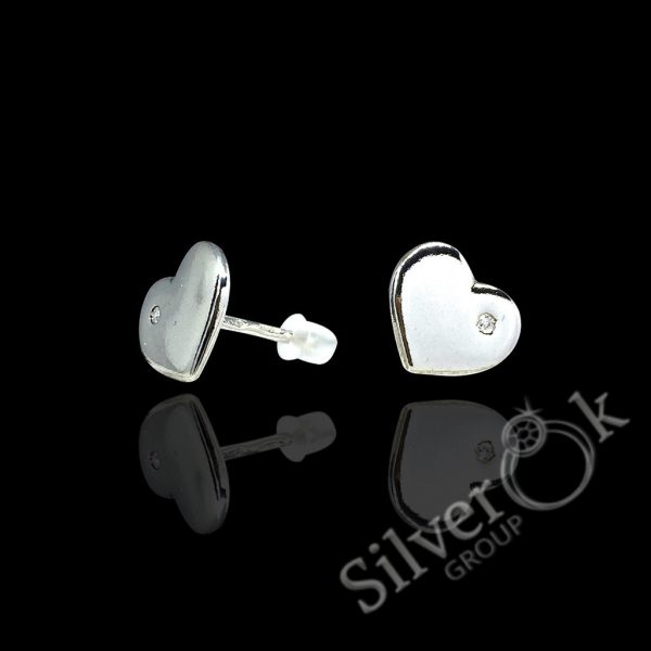 Сережки Сердечка з фіанітами 24089/99 - Зображення 1