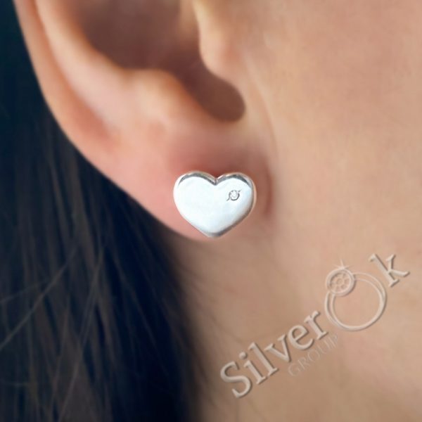 Сережки Сердечка з фіанітами 24089/99 - Зображення 2