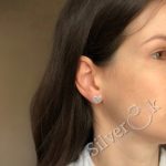 Сережки Сердечка з фіанітами 24089/99 - Зображення 3